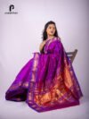 Magenta Yeola Paithani Saree with intricate designs