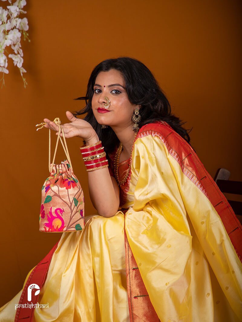 decorative batwa - Potli Bags Silk Golden Embroidery Wholesale Trader from  Nadiad