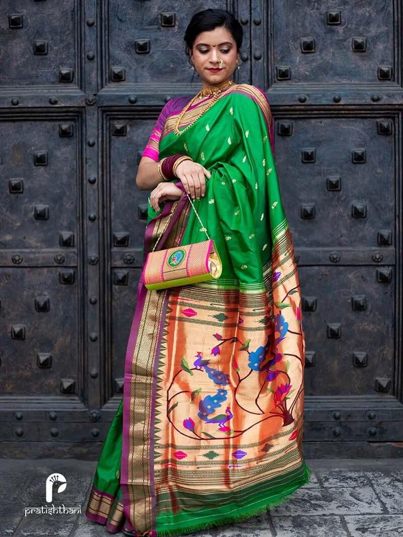 Saree with sling bag online