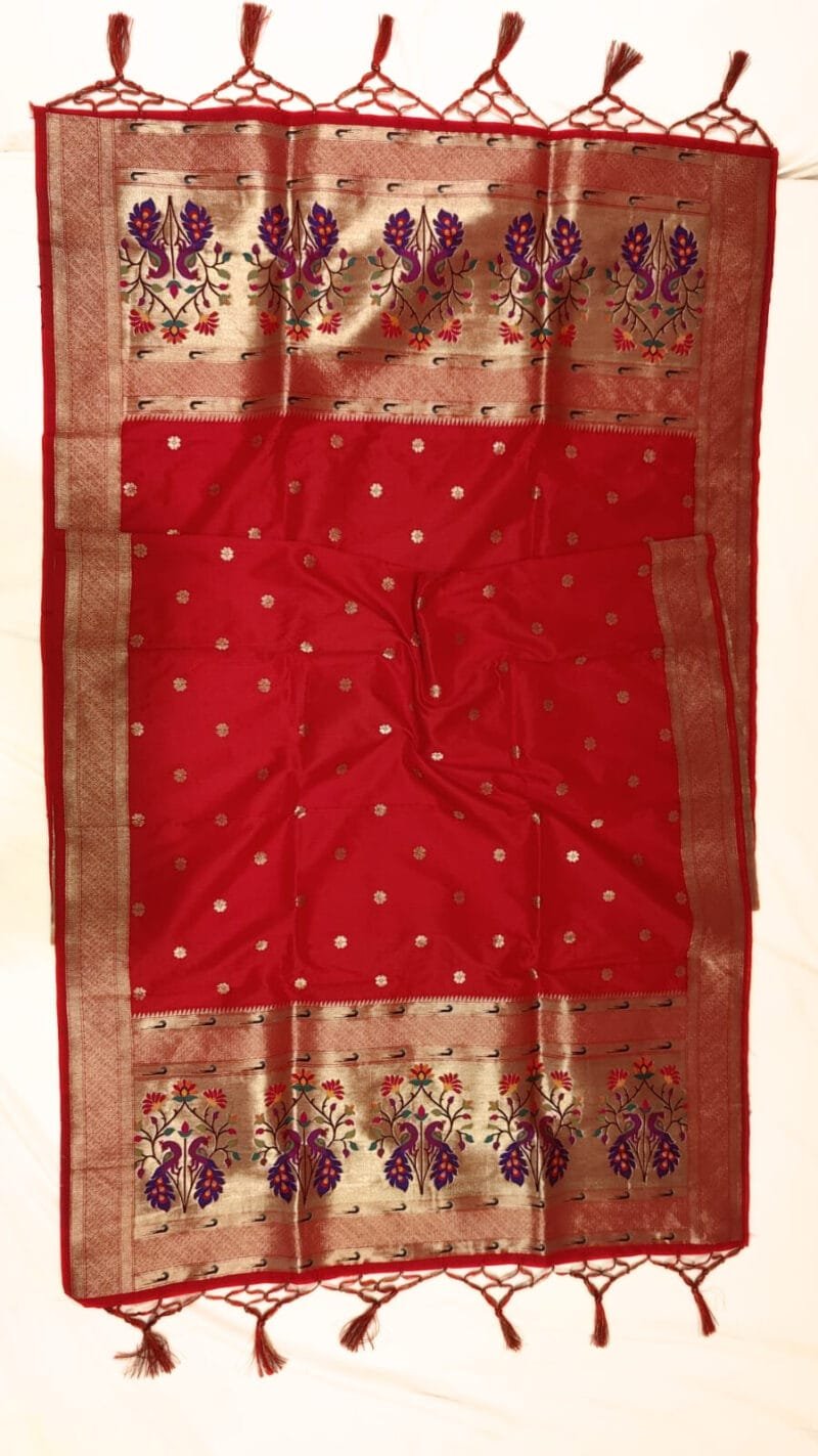 Yeola paithani dupatta in red