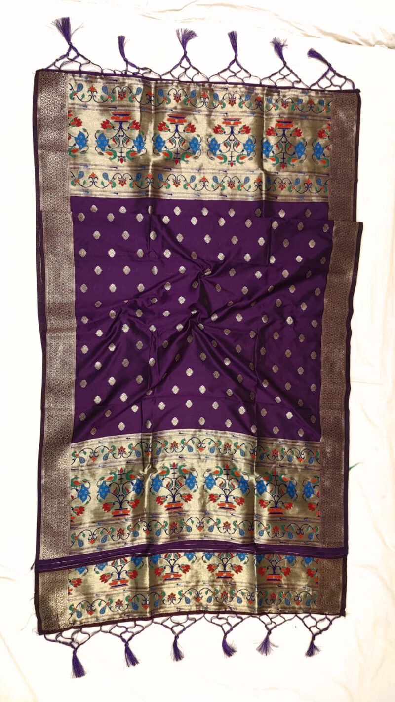 Yeola paithani dupatta in purple