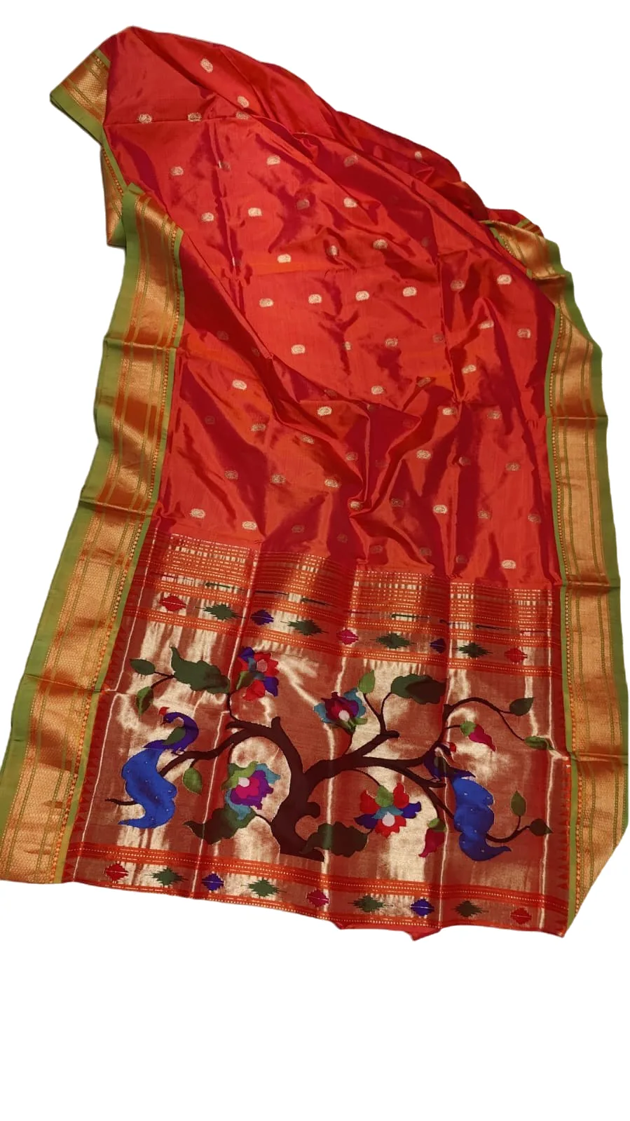 Hastakala Paithani Saree in orange color