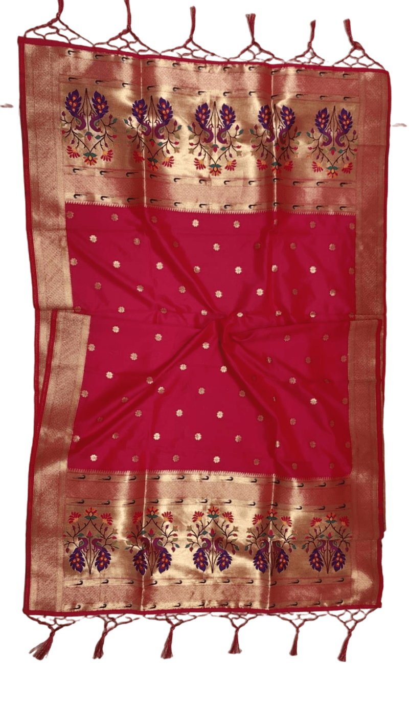 Yeola paithani dupatta in pink