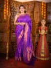 Purple Star Semi Paithani Saree