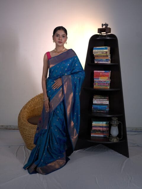 Blue Star Semi Paithani Saree