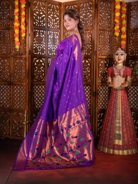 Purple Yeola Style Paithani
