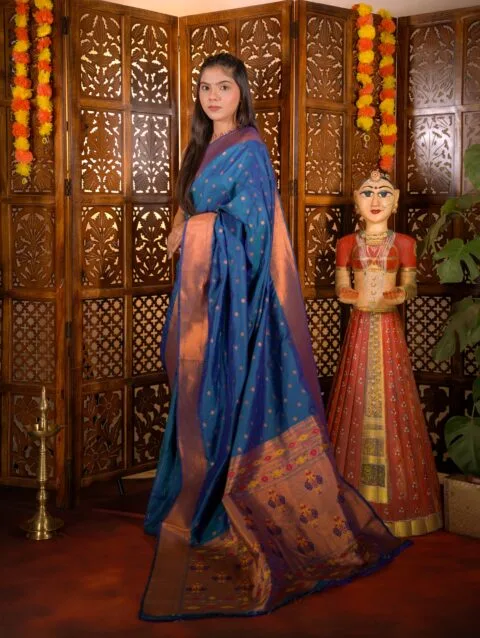 Blue Star Yeola Style Paithani Saree