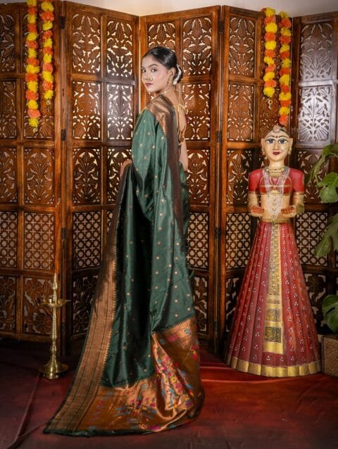 Green Yeola Style Paithani