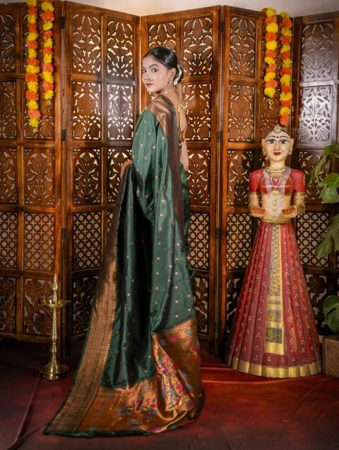 Green Yeola Style Paithani