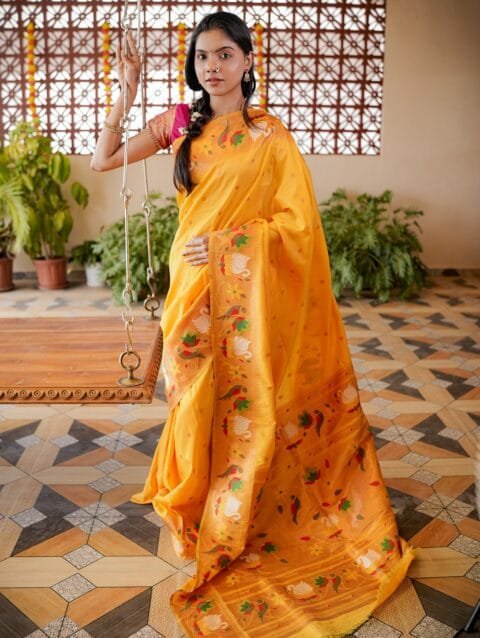 Yellow Yeola Style Paithani