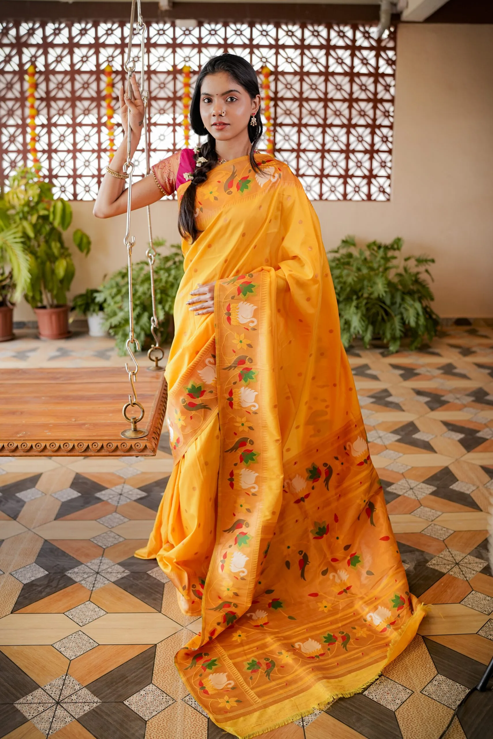 Yellow Yeola Style Paithani
