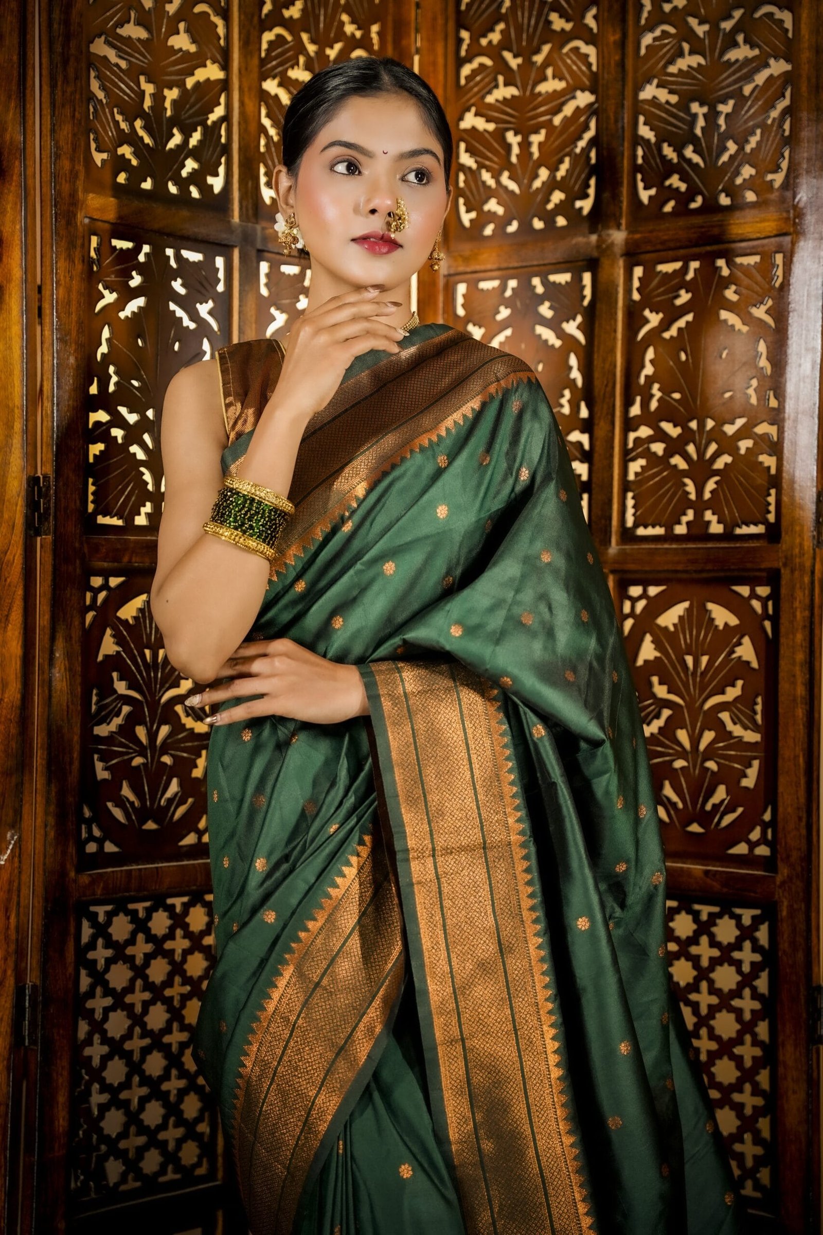 Green Kalanjali Paithani Saree