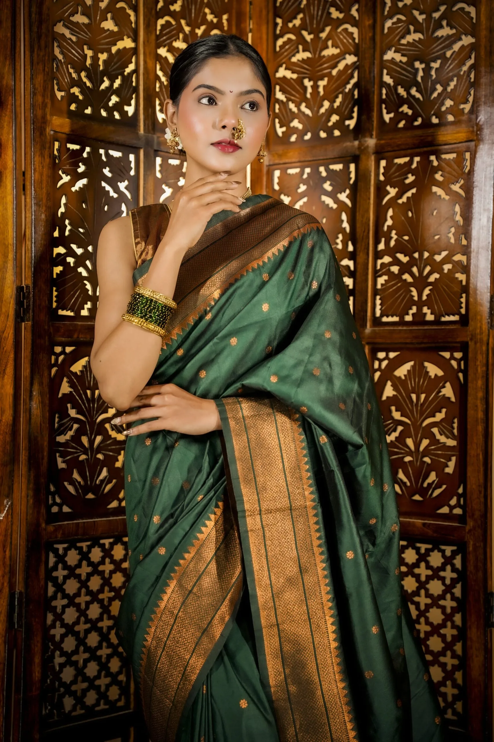 Green Kalanjali Paithani Saree