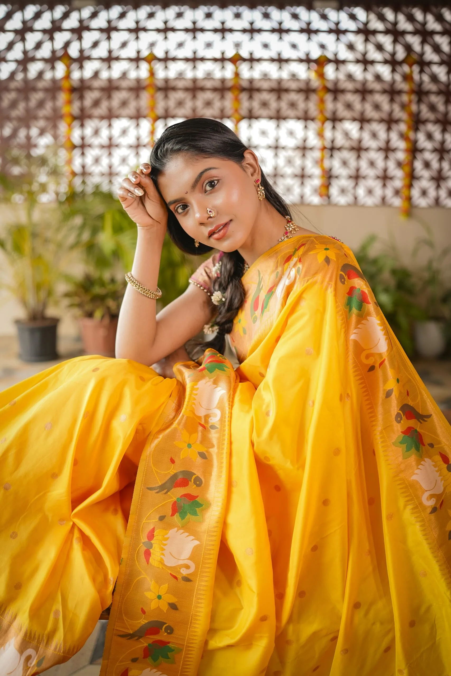 Yellow Meera Paithani Saree