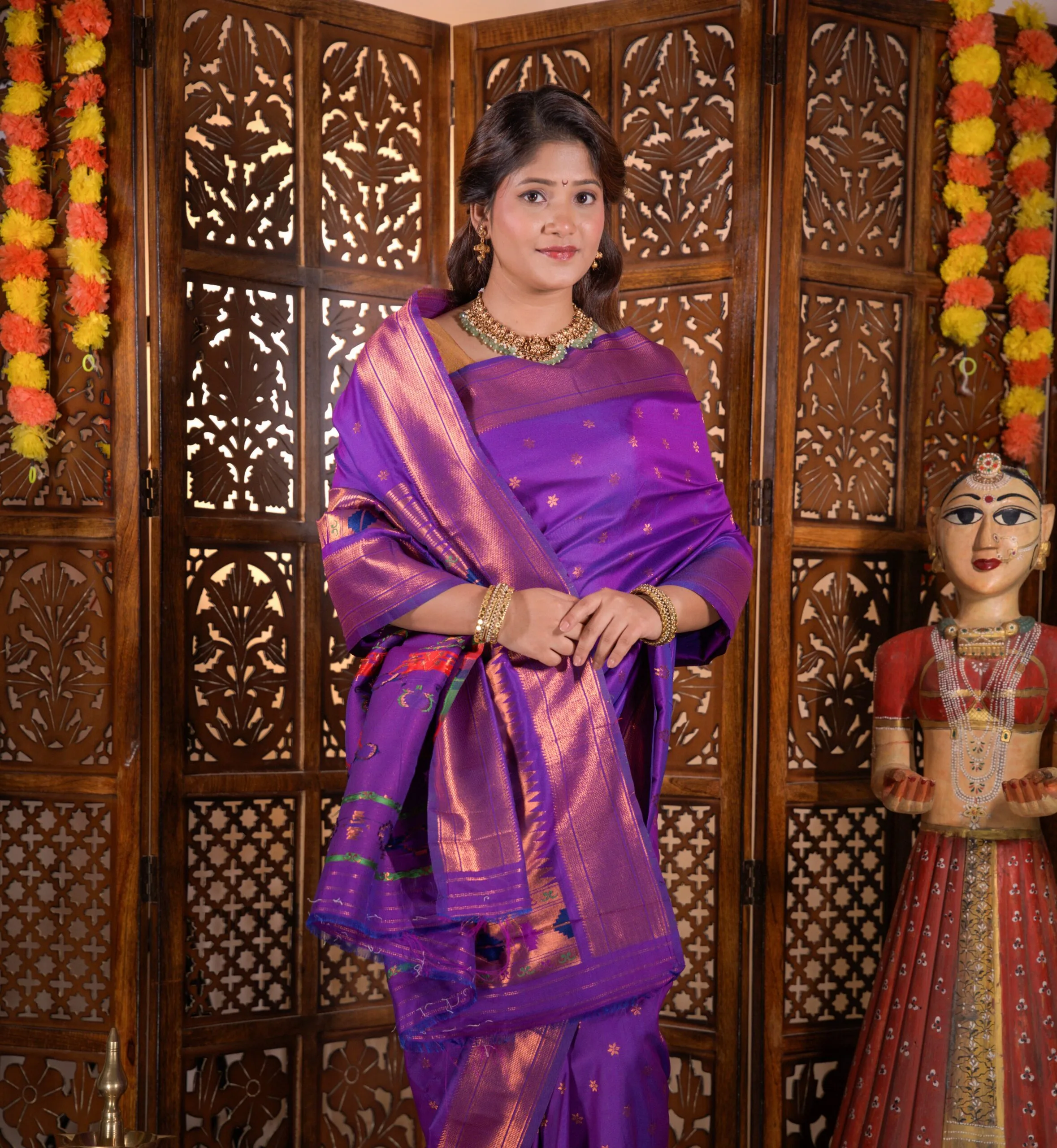 Yeola Purple Star Paithani