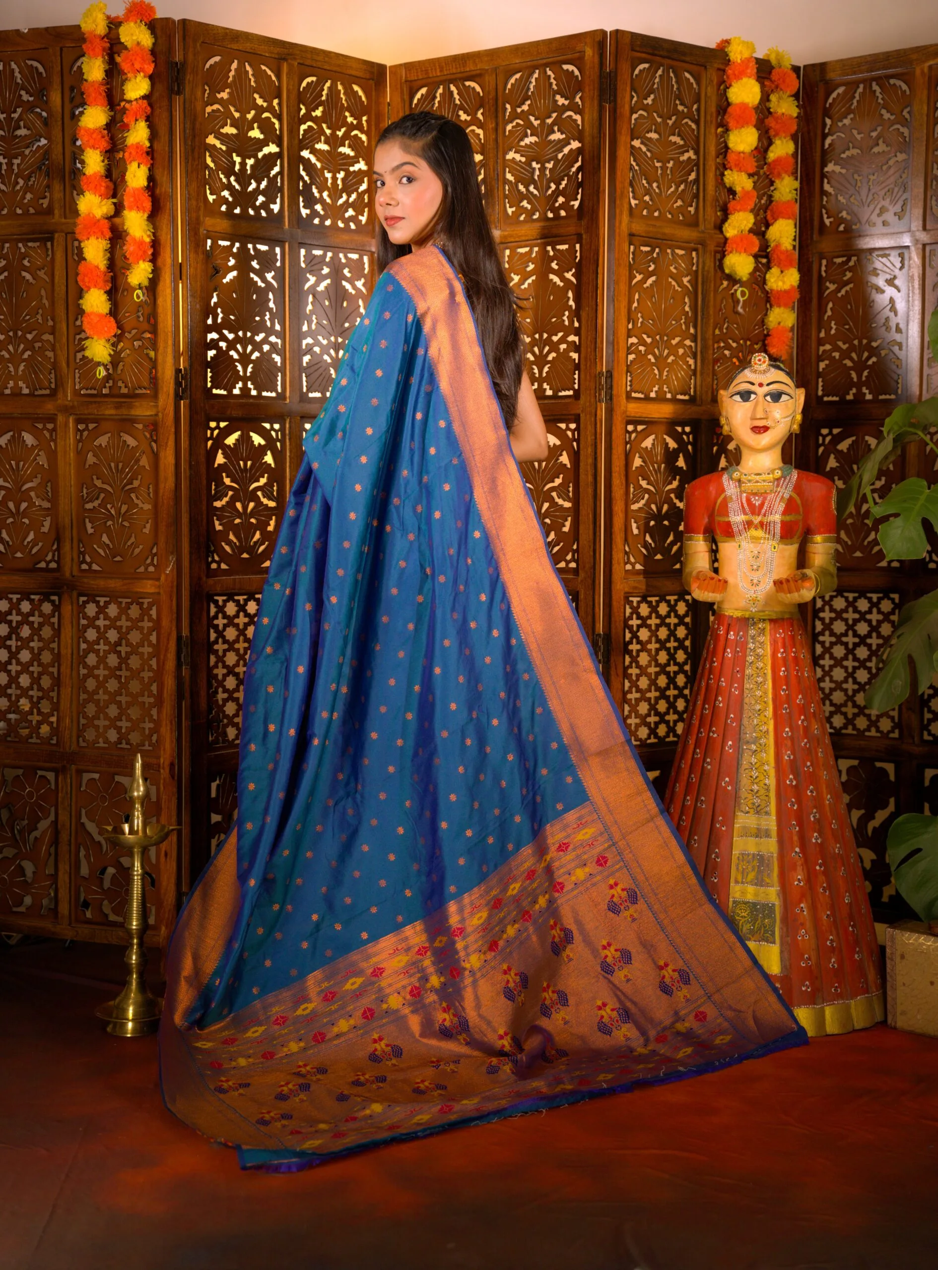 Star Blue Yeola Paithani Saree