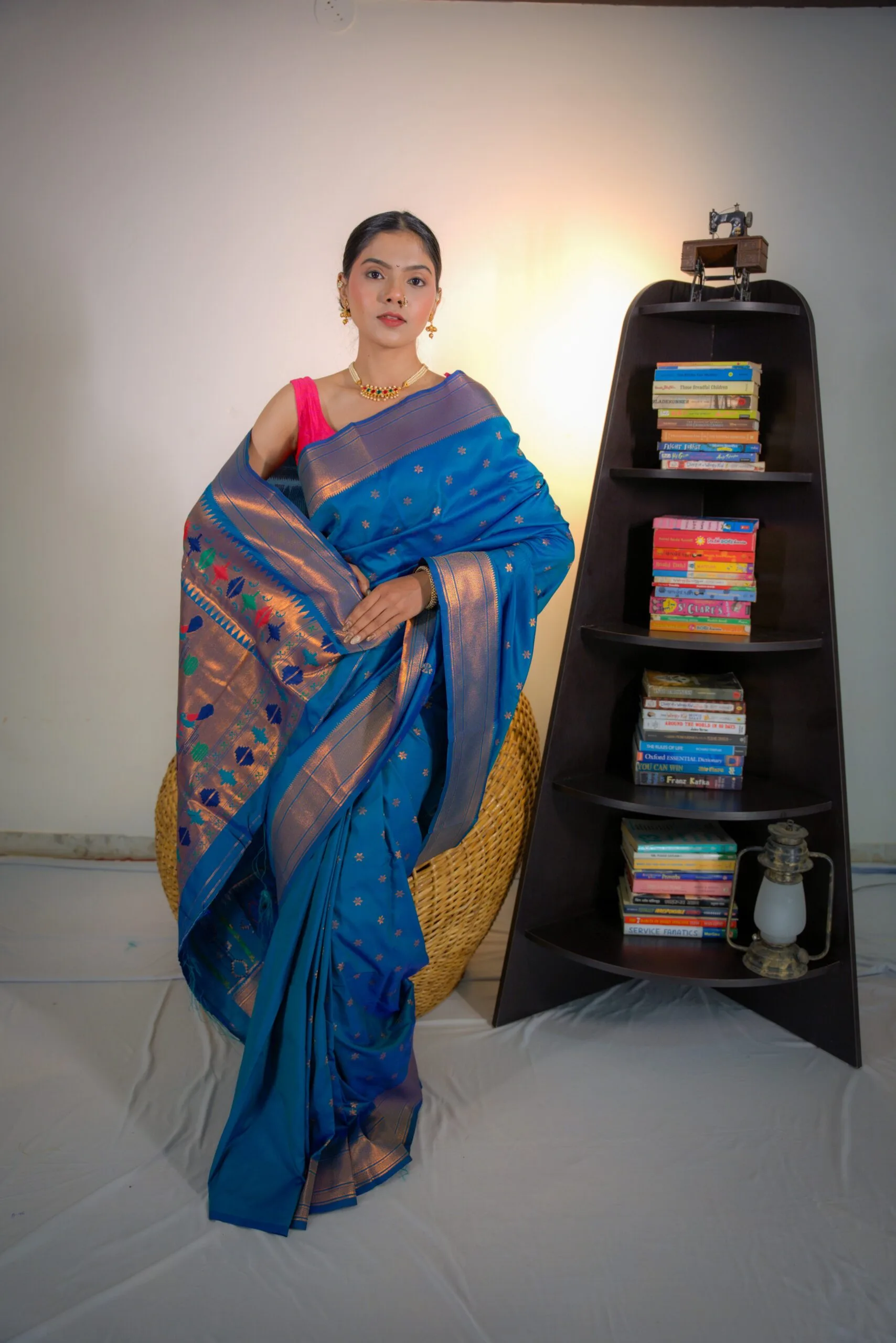 Blue Paithani Saree Border