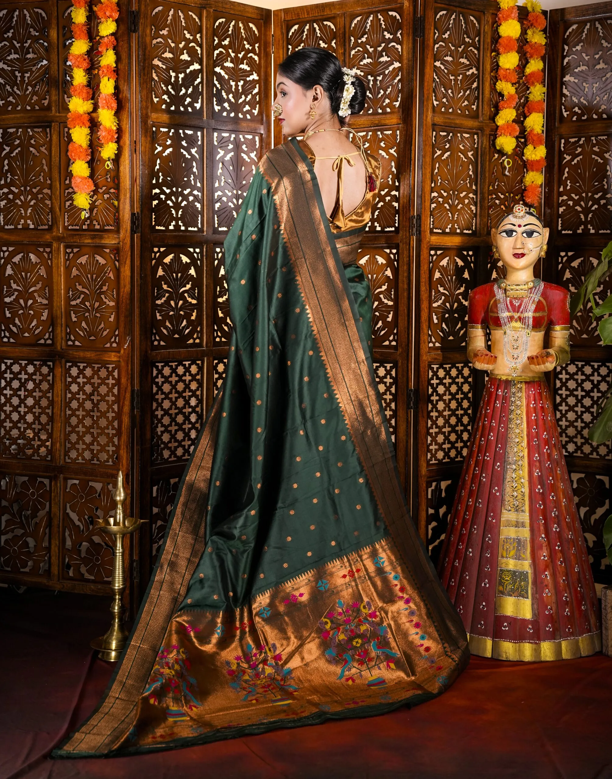 Yeola Green Kalanjali Paithani