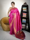Pink Kubear Semi Paithani Saree
