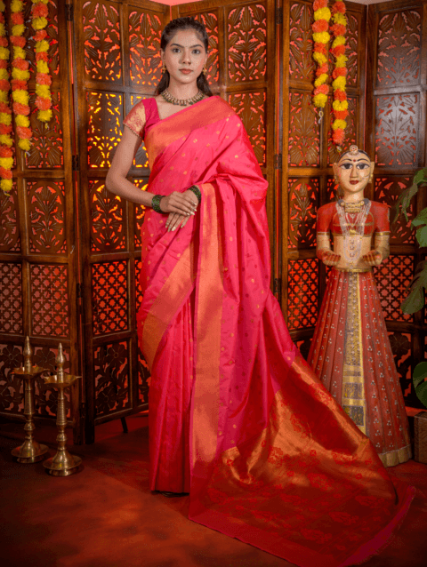 Pink Kalanjali Semi Paithani Saree