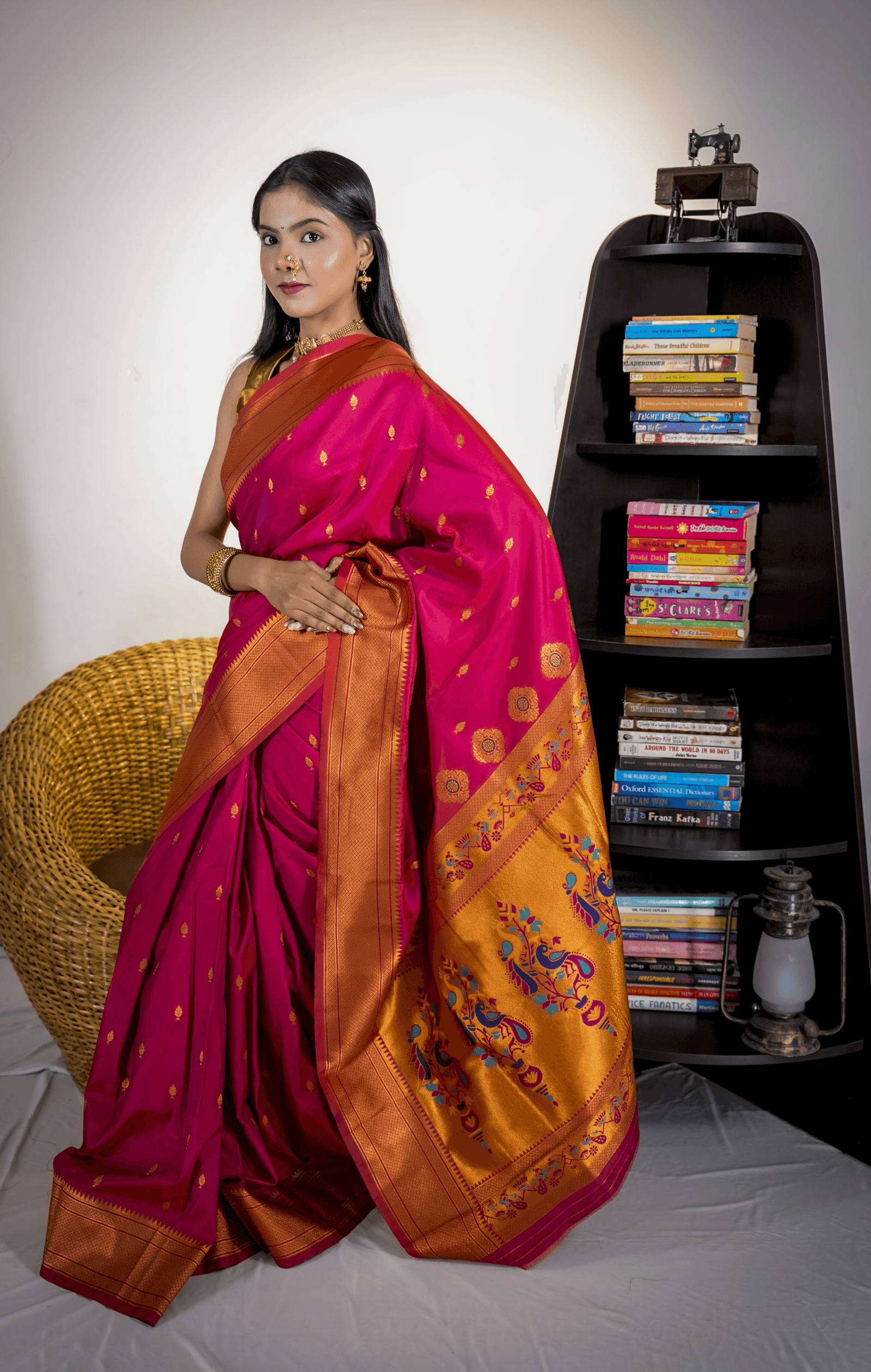 Magenta Kalanjali Semi Paithani Saree