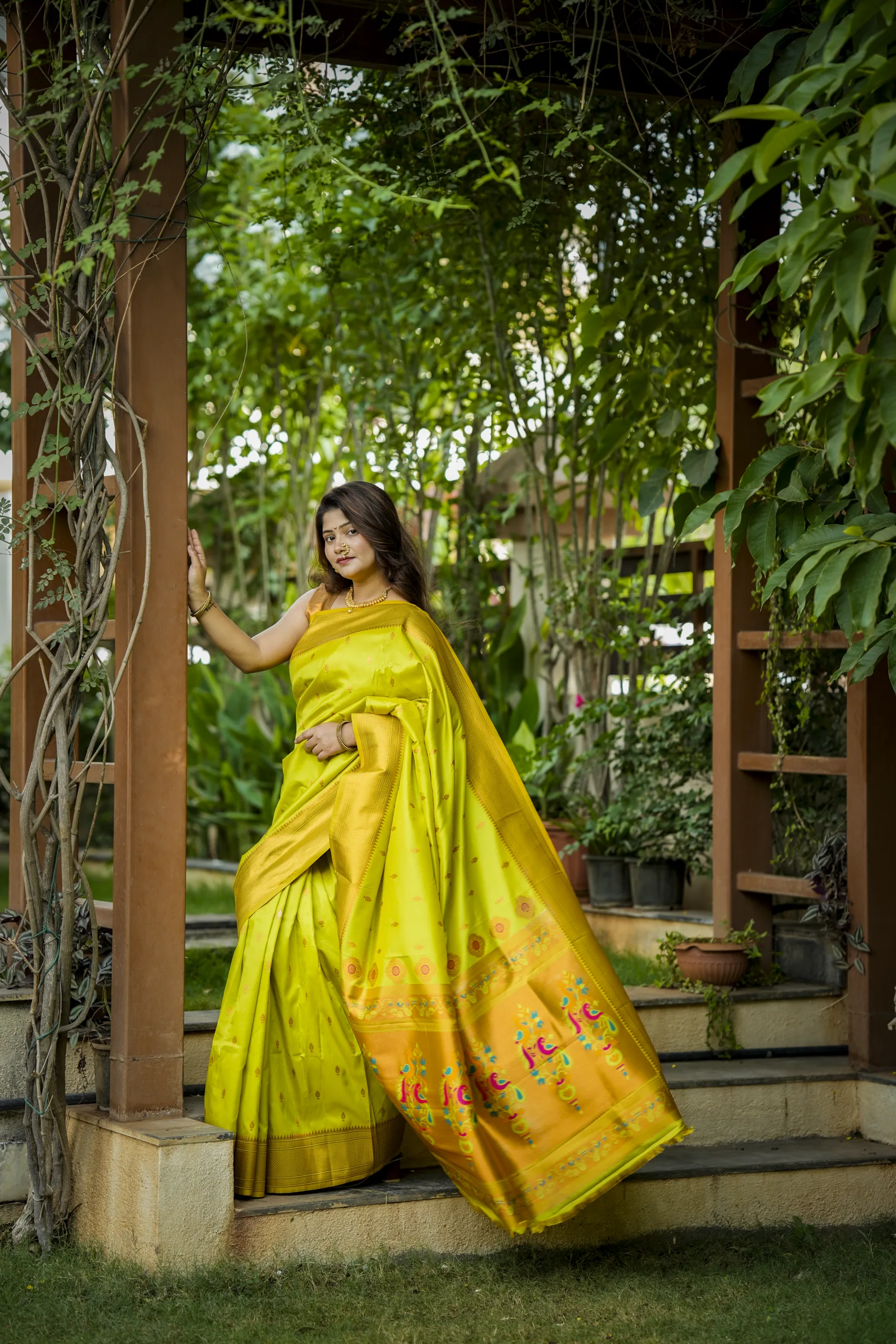 Parrot Green Kalanjali Work Blouse