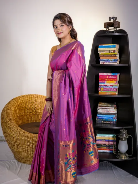 Purple Kalanjali Work Blouse