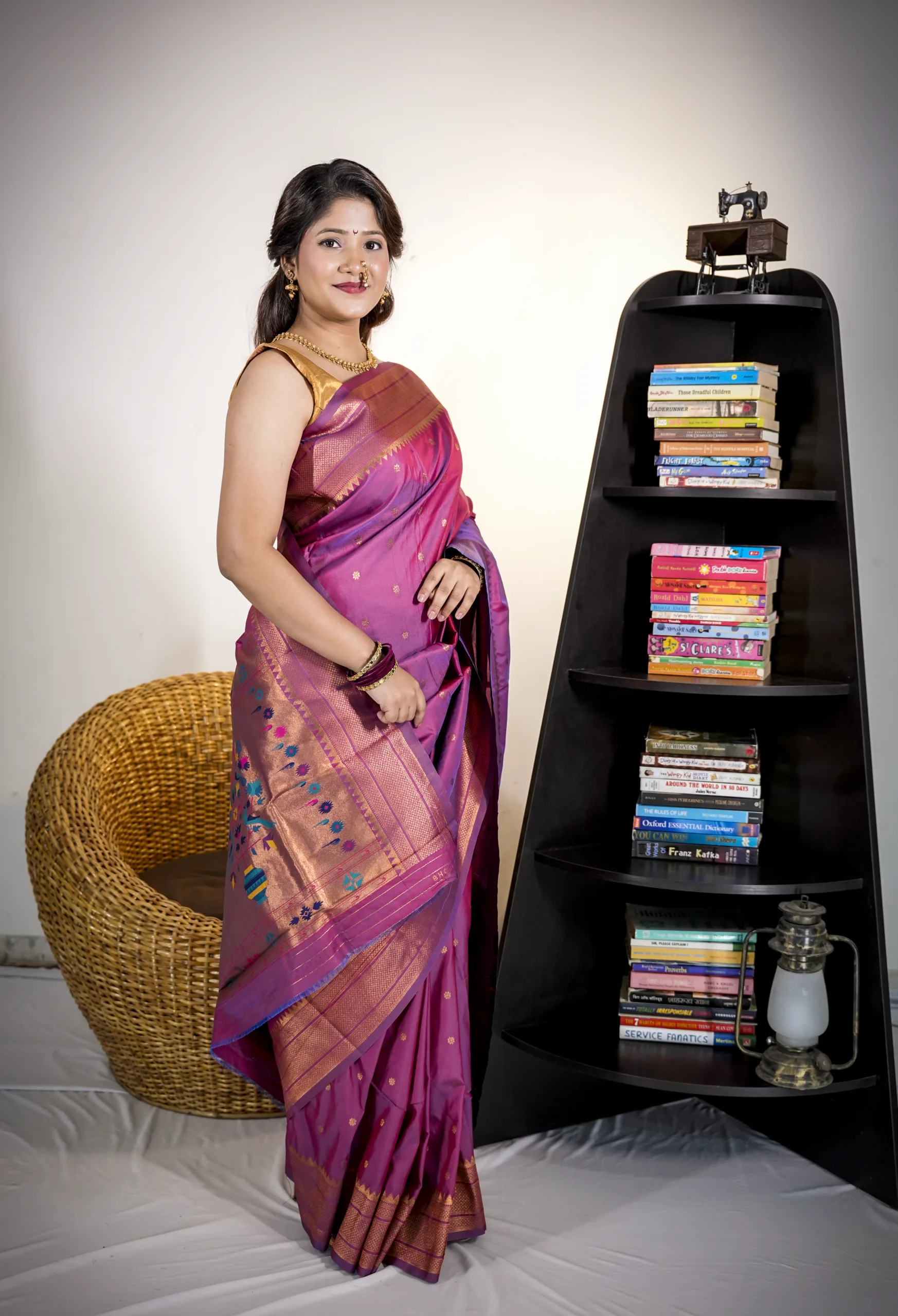 Purple Yeola Style Paithani