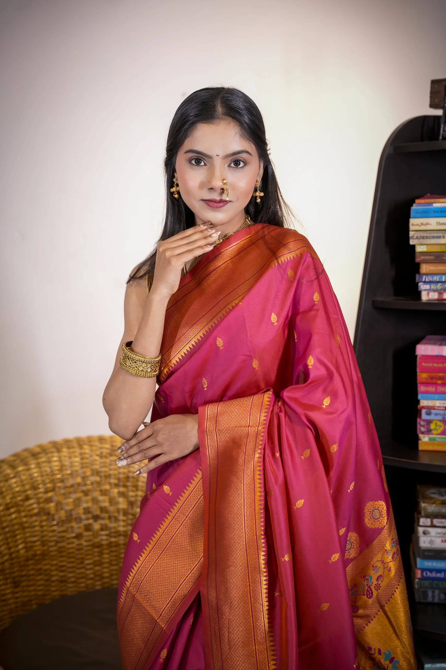 Magenta Yeola Style Paithani