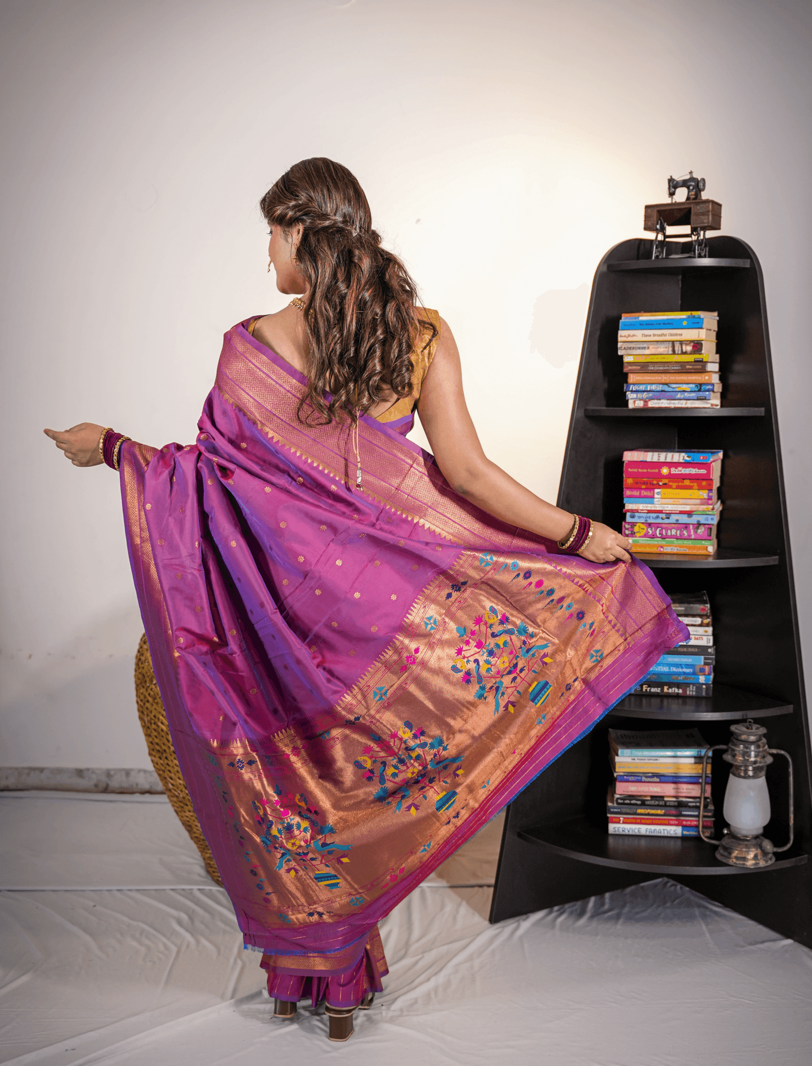 Yeola Purple Kalanjali Paithani