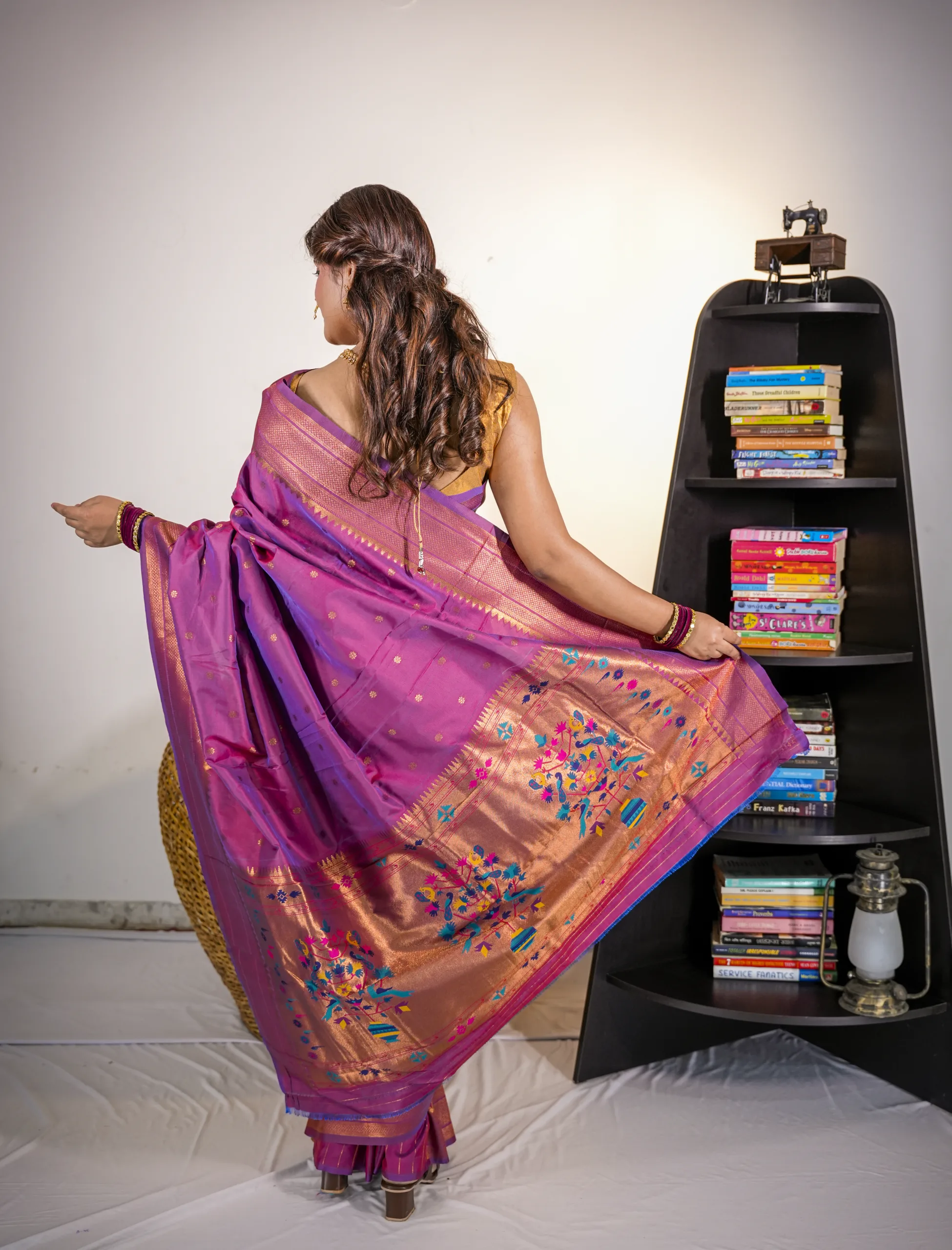 Yeola Purple Kalanjali Paithani