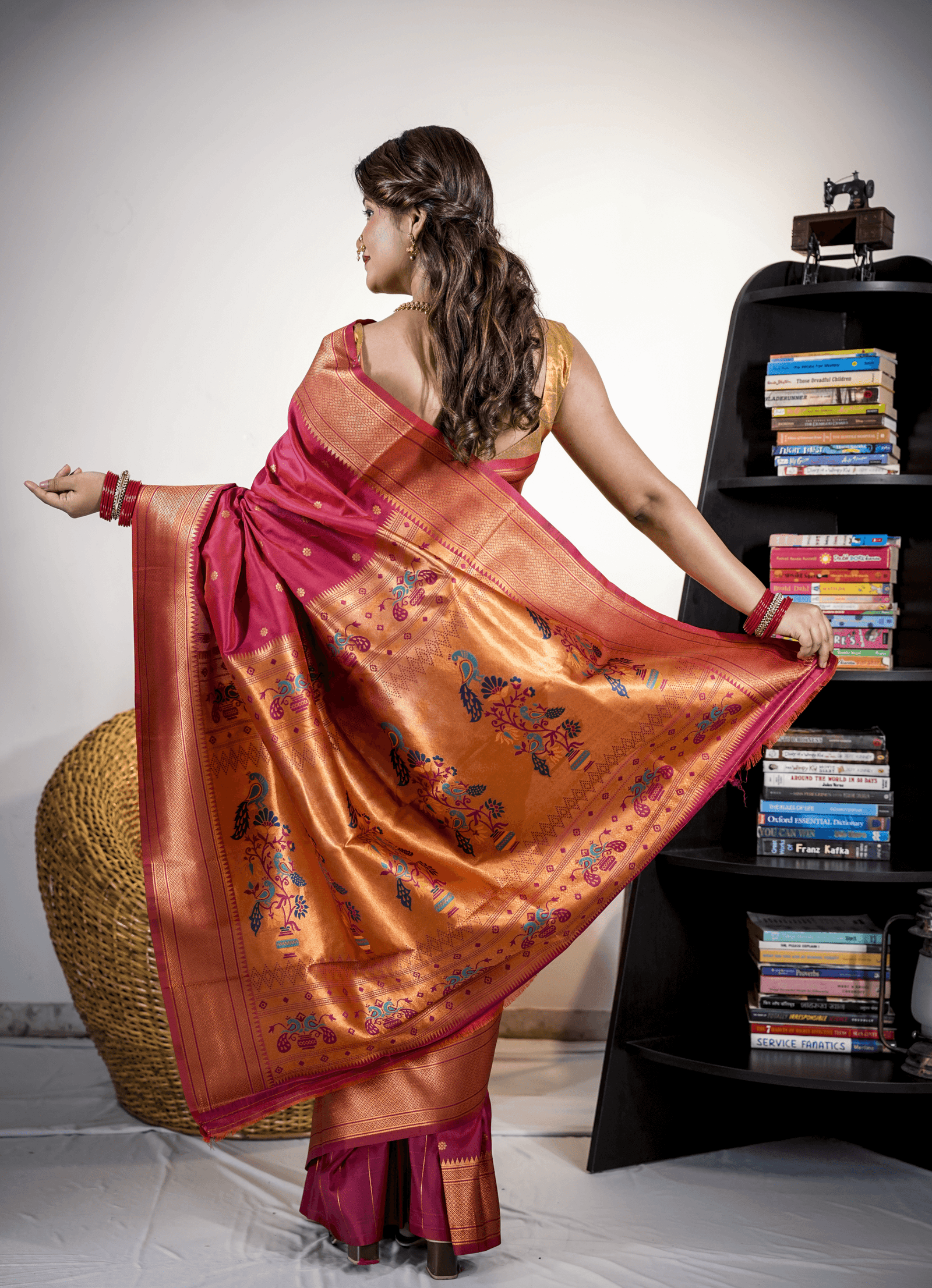 Yeola Magenta Kalanjali Paithani Saree