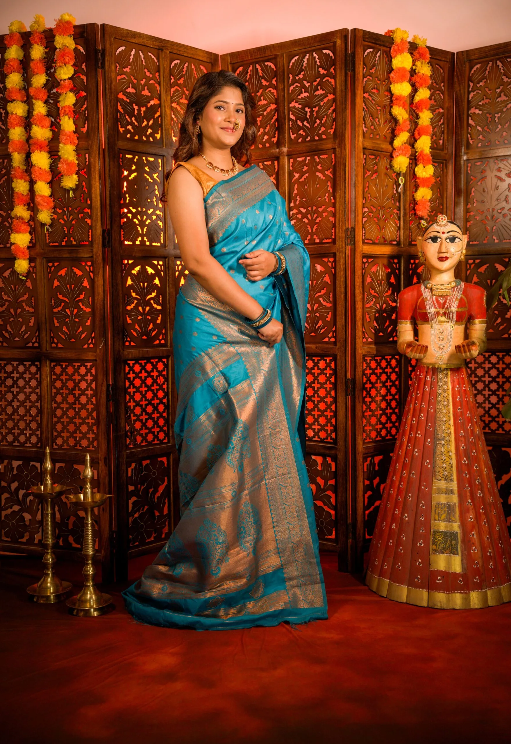 Sky Blue Paithani by Pratishthani
