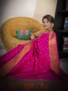 Green handmade sling Paithani purse