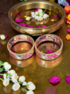 Paithani Fabric Bangles with Pearl and Golden Bead Work